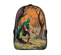 kaiyun Patrón de Robin Hood en estilo plano Bolsa Unisex, Mochila Escolar Para Adolescentes Ultraligero 39x29x16cm
