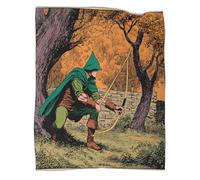 kaiyun Patrón Plano de Robin Hood Manta,Suave,Cómoda Y,con Patrón 3D Sofá Cama,Adecuado para Uso Doméstico Y Camping.,40x50inch(100x130cm)