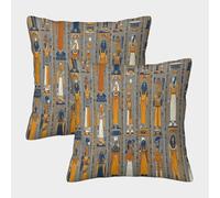kaiyun Patrones continuos de Antiguos Dioses egipcios Funda De Almohada Impresa En 3D Decoración del Hogar Sala De Estar Sofá para Coche 40x40cm 2 Paquetes