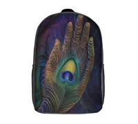 kaiyun Pavo real Feather Mochilas Infantiles Manos sanadoras 3D Impreso Niños De Colegio Viajes Deportes Bolsa De Escuela 17inch