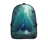 kaiyun Pavo real Perched in The Woods Mochila Infantil Colegio Y La Guardería Con Bolsa De Escuela Ideal Niños Y Niñas 39x29x16cm