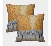 kaiyun People with Umbrellas, in A Colourful Polka-Dot Pattern Funda De Almohada con Cremallera Invisible Decoración del Hogar para Sofá 40x40cm 2 Paquetes