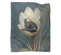 kaiyun Pequeño murciélago durmiendo Entre Las Flores Manta Cálida Y Transpirable Suave Estampada para Acampar Al Aire Libre Colcha para Dormitorio De Las Cuatro Estaciones 60x80inch(150x200cm)