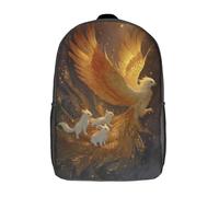 kaiyun Phoenix Flying in The Sky, Three Little White FBueyes Mochilas Para Chicos Y Chicas Adolescentes Bolsa De Escuela 17inch Gran Capacidad Con Hebilla De Ajust