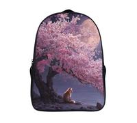kaiyun Pink Cherry Blossoms Under The Moon, Zorro Mochila Niña Chicos Escolares Adolescentes Bolsa De Escuela Infantil 39x29x16cm