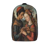 kaiyun Pintura del siglo XV Bolsa De Escuela De Niño Y Niña,Mochila De Escuela Primaria Con Estampado De Arte colonial español Dibujos Niños Adolescentes 17inch