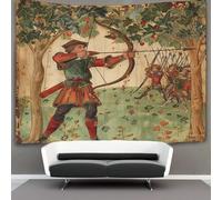 kaiyun Pintura manuscrita Algodon Sheets Curtains Tapices,Arco y flecha de Robin Hood Decoración De Pared Tapiz,para Dormitorio, Salón, Casa 180cmx230cm
