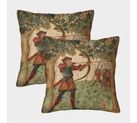 kaiyun Pintura Manuscrita, Arco y Flecha de Robin Hood Funda De Almohada Impresa En 3D Decoración del Hogar Sala De Estar Sofá para Coche 50x50cm 2 Paquetes