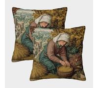 kaiyun Pinturas de la Edad Media y el Renacimiento Estampada, Funda De Cojín 50x50cm 2 Paquetes con Cerniera Invisibile Decorativo