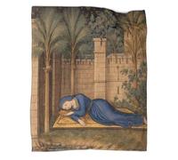 kaiyun Pinturas en Miniatura de Finales del Siglo XV Colchas Patchwork,Suaves Y Mantas De Franela Estampada para Casa Y Camping 80x90inch(200x230cm)