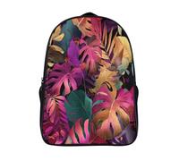 kaiyun Plantas tropicales Mochilas Escolar,3D Colorido Leaves Impreso,Bolsas De Niños Estudiantes De Primaria Y Secundaria 16 inch