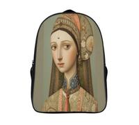 kaiyun Portrait of A Pakistani Princesa Mochilas Escolar,3D Hermoso sari Impreso,Bolsas De Niños Estudiantes De Primaria Y Secundaria 16 inch