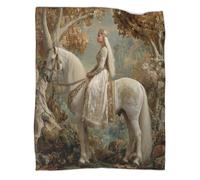 kaiyun Princesa del Antiguo Reino asirio y Caballo Blanco Manta Estampada 3D Colcha De Diseño Ropa De Cama De Microfibra Suave Y Sofá Ropa De Cama 40x50inch(100x130cm)