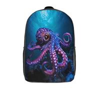 kaiyun Pulpo bajo el agua Mochila Infantil Colegio Y La Guardería Con Criatura oceánica fantástica Bolsa De Escuela Ideal Niños Y Niñas 17inch