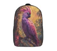 kaiyun Purple Pájaro of Paradise Mochila Niña Chicos Tropical Bosque Escolares Adolescentes Bolsa De Escuela Infantil 17inch