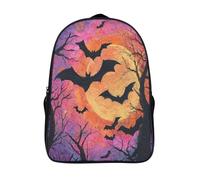 kaiyun Ramas de árbol Bolsas Niños Con Diseño Transpirable Y Cremallera Murciélagos Flying Around The Luna Mochila Escolar Estudiantes Adolescentes Chicos Chicas 16 inch