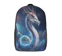 kaiyun Realistic Dragón Niños, Niñas Y Adolescentes, Bolsa De Escuela Ligera Para Portátil, Mysterious Night Cielo Mochila Informal 17inch