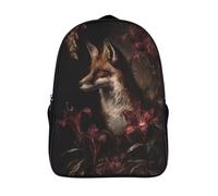 kaiyun Red Zorro Staring Sideways, The Red Lily Niños,Mochilas Escolares Adolescentes, Alta Capacidad Bolsas Infantil,Informal Primaria Y Secundaria 39x29x16cm