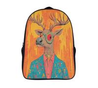 kaiyun Reindeer Head Mochila |Animation | Bolsa Escolar Unisex Para Niños Pequeños 16 inch