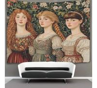 kaiyun Retrato de mujer joven Decoraciones Tapiz Para Colgar En La Pared Estilo de Arte Retro Impresión 3D Manta De Pared Póster Ideal Como Decoración De Habitación, Salón Y Dormitorio 130cmx150cm
