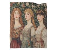 kaiyun Retrato de Mujer Joven Ropa Cama para AdolescenteEstilo de Arte Retro Estampada Manta De Felpa Cómoda Y Suave Y Esponjosa Adecuada para Sofá Cama Sofá 60x80inch(150x200cm)