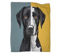 kaiyun Retrato de Perro Ropa Cama para AdolescenteEstilo de Arte Digital Estampada Manta De Felpa Cómoda Y Suave Y Esponjosa Adecuada para Sofá Cama Sofá 50x60inch(127x152cm)