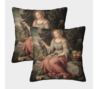 kaiyun Retratos de diosas del Renacimiento Italiano Funda De Cojín De Almohada Cuadrada para Sofá 50x50cm 2 Paquetes con Cremallera