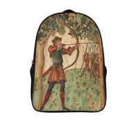 kaiyun Robin Hood con arco Mochila Escolar Para Niños Gran Capacidad Arte En 3D Para Estudiantes De Primaria Y Secundaria De 16 inch