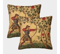 kaiyun Robin Hood,Tiro con Arco,Plantas y Flores Fundas De Almohada Cojín Decorativo para Sofá Decoración Coche 40x40cm 2 Paquetes