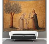 kaiyun Sacerdotisa rezando por un niño Algodon Sheets Curtains Tapices, Decoración De Pared Tapiz,para Dormitorio, Salón, Casa 180cmx230cm