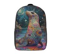 kaiyun Sello psicodélico Mochila Escolar Para Infantil La bahía Niño Niña,Alta Capacidad Mochilas Viaje De Bolsas Para 17inch