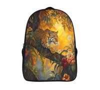 kaiyun Selva Scene Jaguar sentado en un árbol,mochilas De Viaje Impresas En 3D, Ligero Y Transpirable Bolsa De Escuela Escolar Para Niños 16 inch