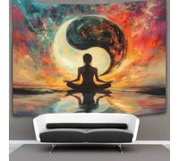 kaiyun Símbolo del Yin Yang, meditación ante el vacío Decoraciones Tapiz Impresión 3D Manta De Pared Póster Ideal Como Decoración De Habitación, Salón Y Dormitorio 150cmx200cm