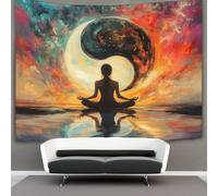 kaiyun Símbolo del Yin Yang, meditación ante el vacío Tapices Para,sala De Estar,apartamento,dormitorio,decoración Artística De Pared 180cmx230cm