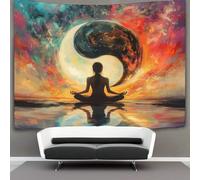 kaiyun Símbolo del Yin Yang, meditación ante el vacío Tapices Para,sala De Estar,apartamento,dormitorio,decoración Artística De Pared 130cmx150cm
