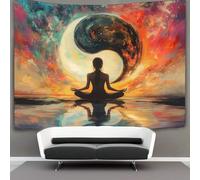 kaiyun Símbolo del Yin Yang, meditación ante el vacío Tapiz Estético Del Dormitorio - De Pared Independiente Decoración De La Habitación 150cmx200cm