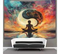 kaiyun Símbolo del Yin Yang Tapiz Pared,Tapiz De Meditación before The Void Tapices De Pared,Colcha De Pícnic,Manta De Pared, Tapices Decorativos 180cmx230cm