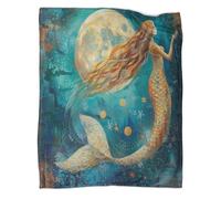 kaiyun Sirena Manta,Suave,Cómoda Y Cálida,con Patrón 3D OcéanoSofá Cama,Adecuado para Uso Doméstico Y Camping.,50x60inch(127x152cm)
