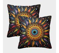 kaiyun Sol con Cremallera,Tótem Funda De Cojín,45x45cm 2 Paquetes Adecuada para Fiesta Temática De Sofá De Dormitorio