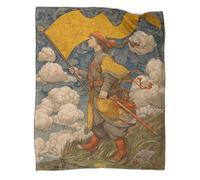 kaiyun Soldados sosteniendo Banderas Amarillas Manta, Ropa Cama Suave Y Liviana para Todas Las Estaciones Picnics,Viajes,decoración del Hogar 50x60inch(127x152cm)