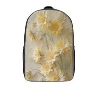 kaiyun SolFlores Daffodils Niña,Chicos Pintura al óleo Mochila Escolar Para Viaje Bolsa De Escuela 17inch