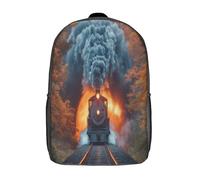 kaiyun Steam Tren Coming Out of The Tunnel Mochila Para Vista Impresionante Bolsas Escolar De Impresos En 3D De Para Niños Niñas Estudiantes De Primaria Y Secundaria 17inch