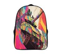 kaiyun Tanques coloridos Mochilas Escolares Niña Niño Backpack Juveniles Adolescentes Arquitectura con Formas Geométricas Bolsas Multi-bolsillo 16 inch