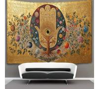 kaiyun Tapisserie Murales,Árbol de la Vida, Eye of Wisdom,Tibetan Lettering, De Décoration,Plaque De Pique-Nique Décoration Murale Plafond Art Mural 100cmx150cm