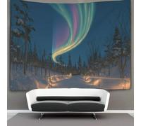 kaiyun Tapisserie Murales,Escena de Aurora boreal, con forma de Mandala brillante, De Décoration,Plaque De Pique-Nique Décoration Murale Plafond Art Mural 70cmx100cm