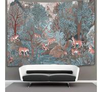 kaiyun Tapiz De Pared Animales salvajes en el bosque,Murales tradicionales indios Tapestry Decoración De Pared Para Dormitorio Sala De Estar 180cmx230cm