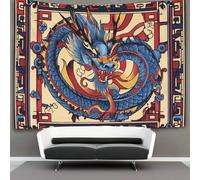 kaiyun Tapiz De Pared Estilo Art Déco,Dragón Tapestry Decoración De Pared Para Dormitorio Sala De Estar 70cmx100cm
