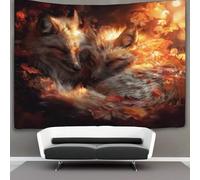kaiyun Tapiz De Pared,Hojas de otoño, zorros y un hermoso bosque Tapestry Decoración De Pared Para Dormitorio Sala De Estar 70cmx100cm