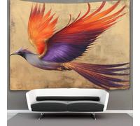 kaiyun Tapiz De Pared Volando with Huge Tail,pájaro of Paradise Tapestry Decoración De Pared Para Dormitorio Sala De Estar 180cmx230cm