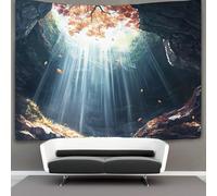 kaiyun Tapiz De PaRojo Maple Árbols Fallen Leaves,Sunlight in The Cueva Tapestry Decoración De PaRojo Para Dormitorio Sala De Estar 180cmx230cm